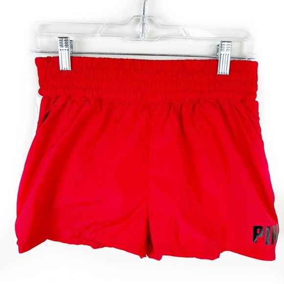 PINK Victoria's Secret Red track shorts with snap sides size: S - Picture 1 of 9